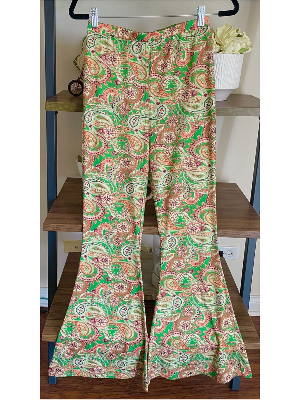 Natural Life Paisley Flare Leg Pants, Size Medium - Picture 5 of 7